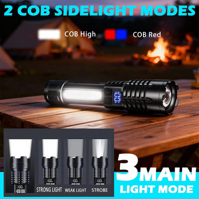 Linterna LED recargable 10000lm USB-C ajustable 5 modos