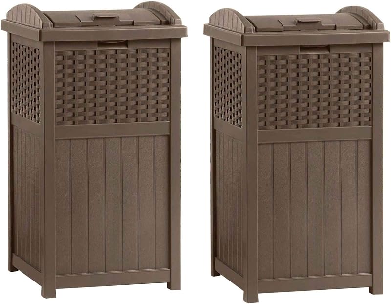 Tacho basura resina 33gal 31.6" exterior 2 unidades