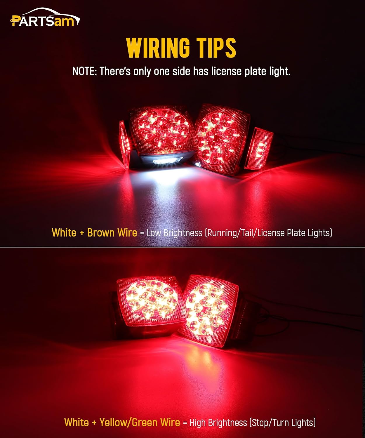 Faros LED sumergibles 12V para remolque barco rojo blanco