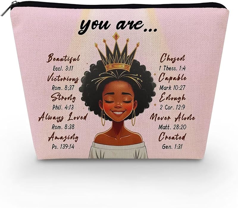 Bolsa cosmética con cremallera regalo para mujeres negras