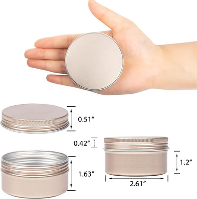 24 Pzas Tarros Aluminio 4oz Tapa Rosca Recargables