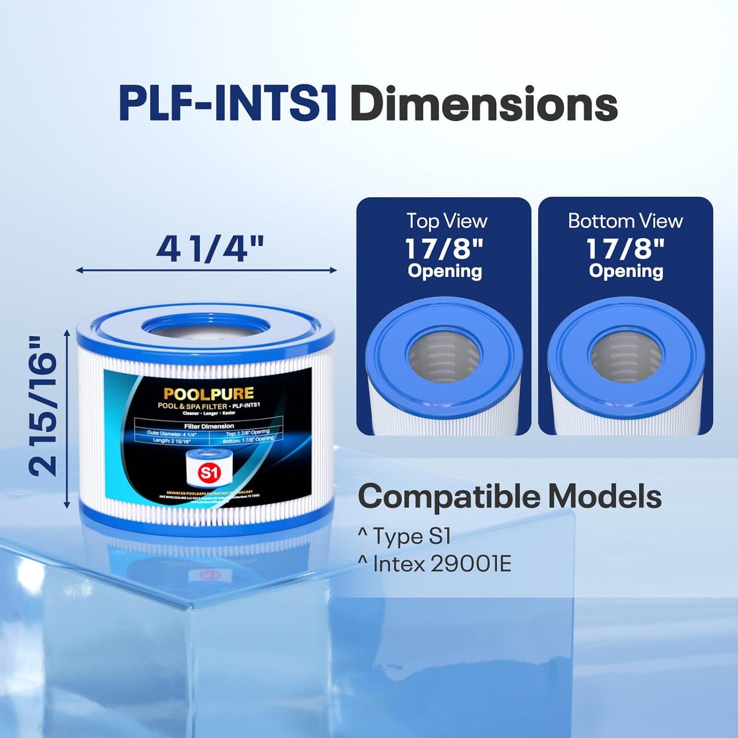Filtro PureSpa tipo S1 4.2x2.8pulg para bañera hidromasaje