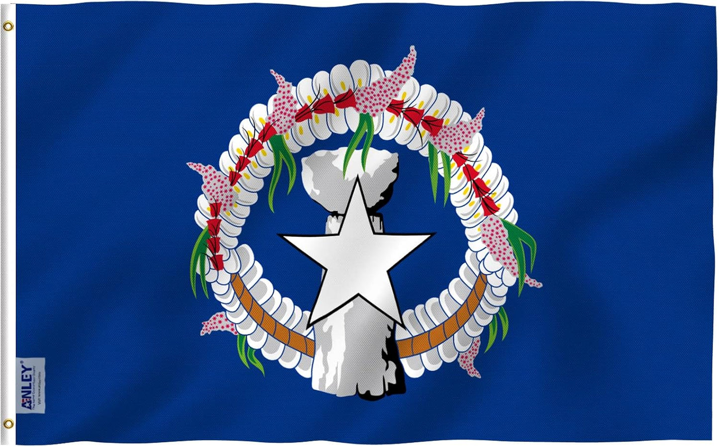 Bandera Islas Marianas 3x5ft poliéster cabecera lona