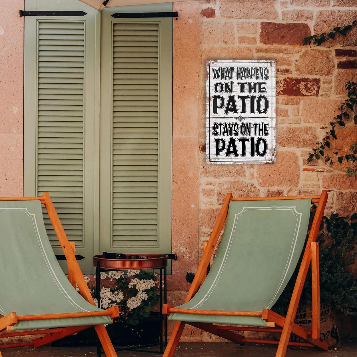 Letreros metal patio bar piscina 8x12"