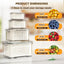 4 Recipientes Almacenamiento Frutas con Cesta Drenaje