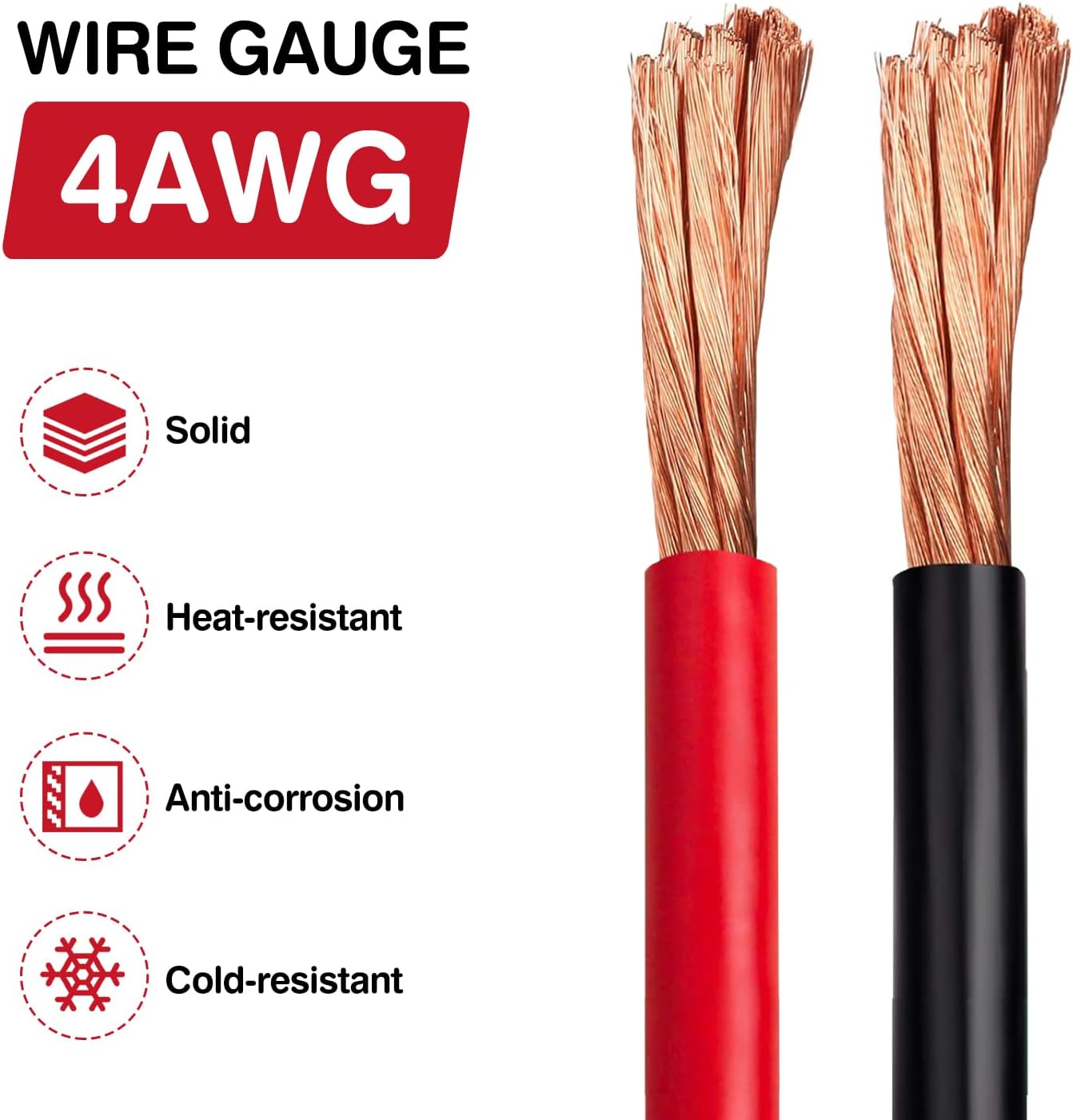 Cable cabrestante 7ft cobre 4AWG alta resistencia