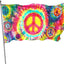 Bandera Tie Dye 3x5pies arcoíris ojales metal decorativa