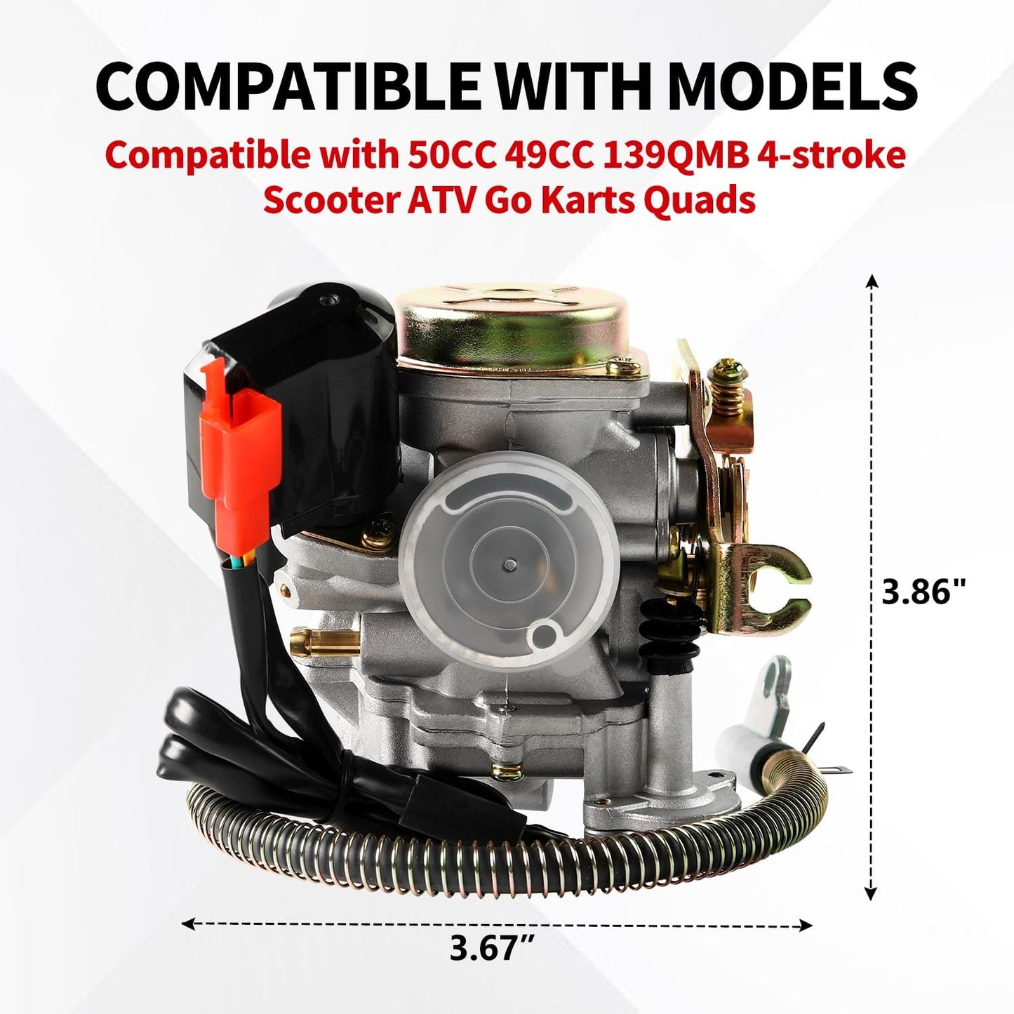 Carburador 50cc compat con scooter 49cc 4tiempos ATV