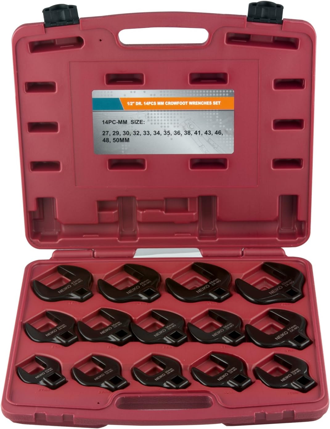 Set 14 Pzas Llaves Crowfoot 1/2 27-50mm Acero Cromo