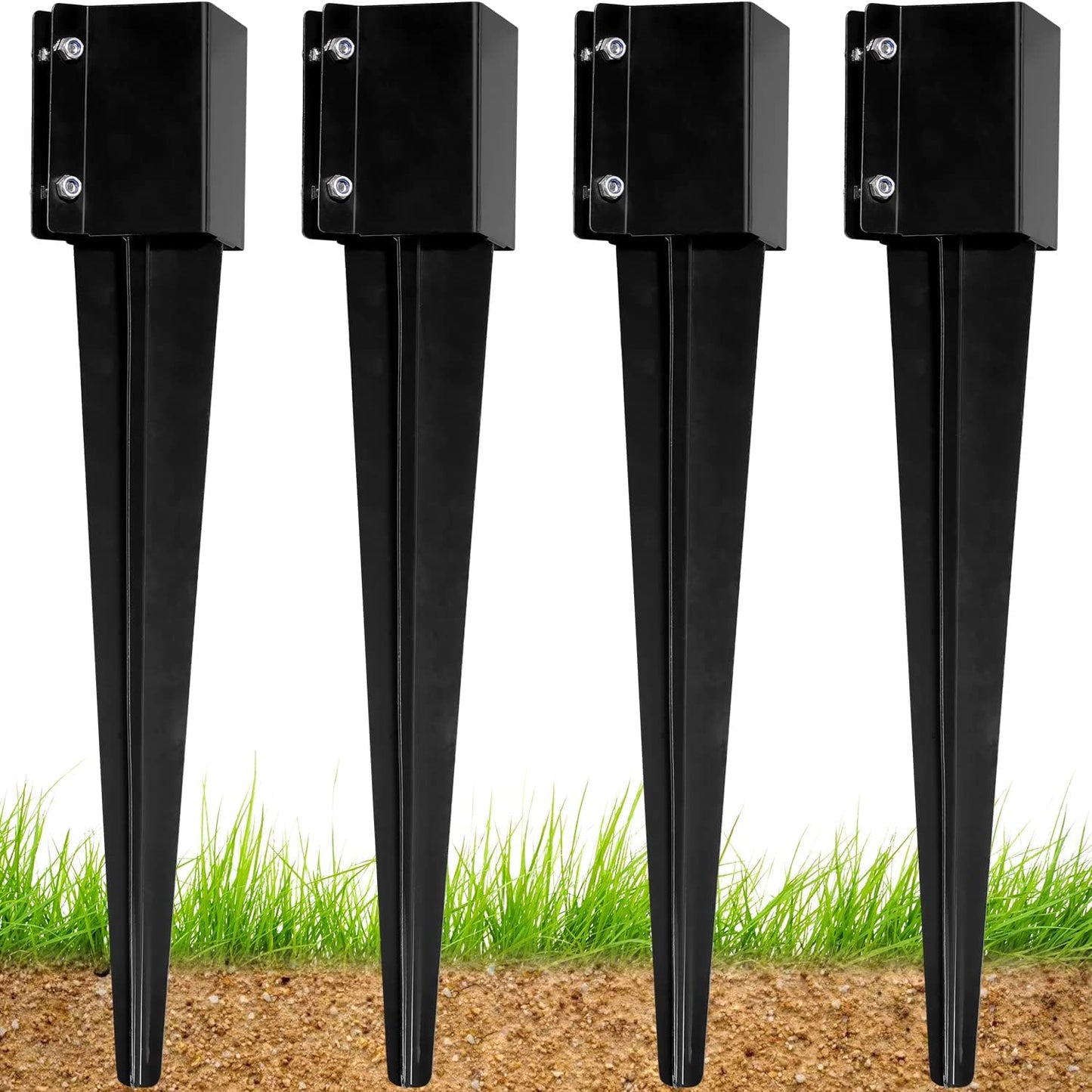 Anclaje poste valla metal 36x4x4 con punta tierra