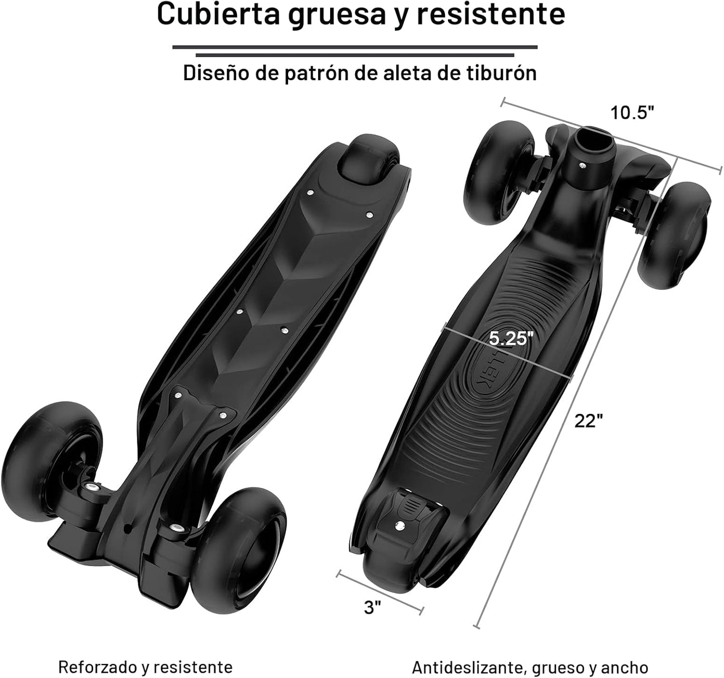 Monopatín 3 ruedas PU ancho niños sistema Lean N Glide