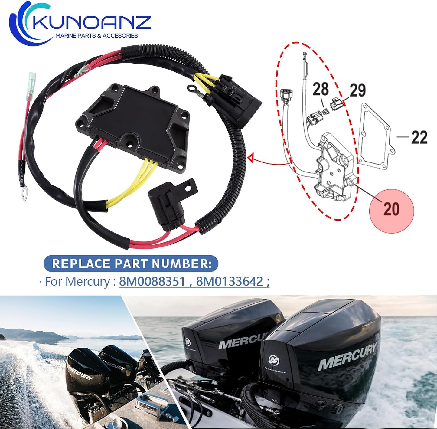 Regulador voltaje Mercury MarinerHP EFI 65-115hp 4-STROKE