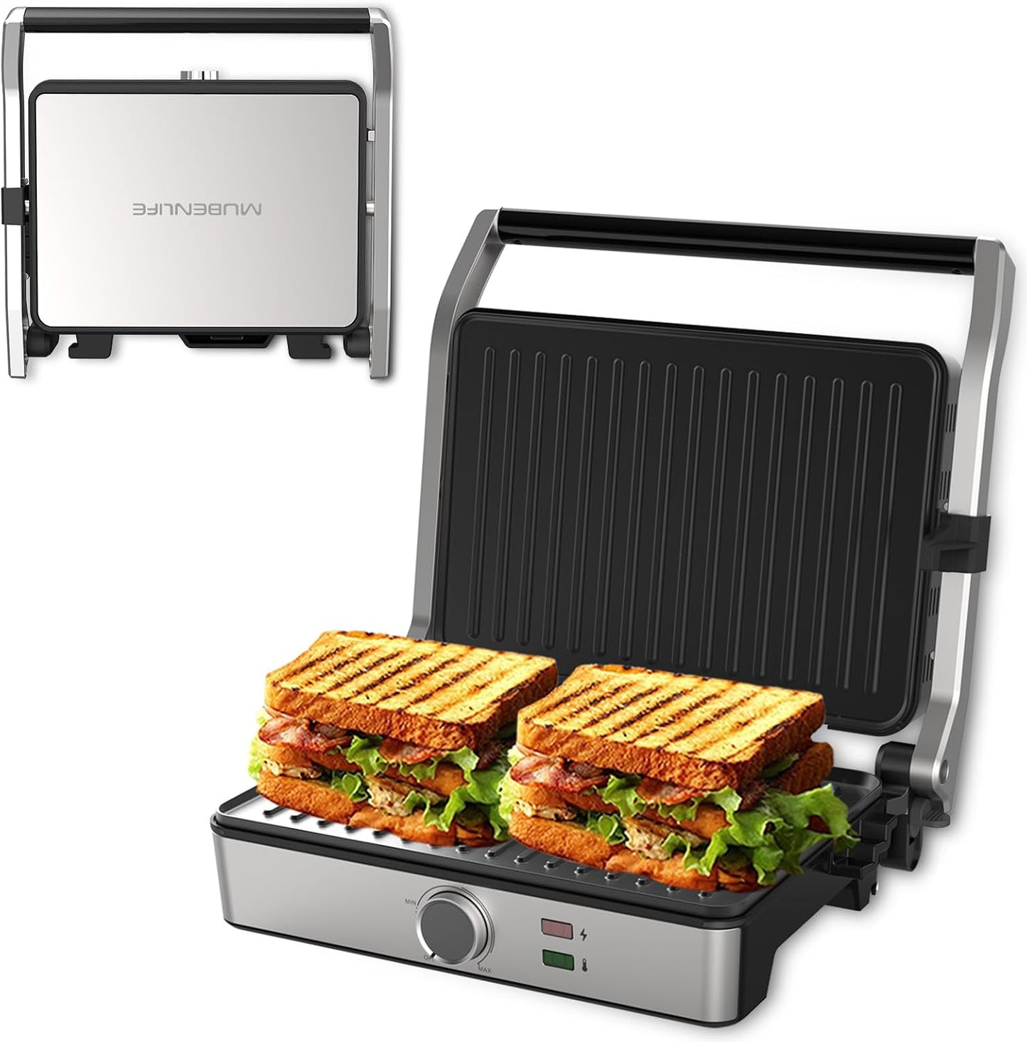 Prensa Panini eléctrica para sándwiches y carne