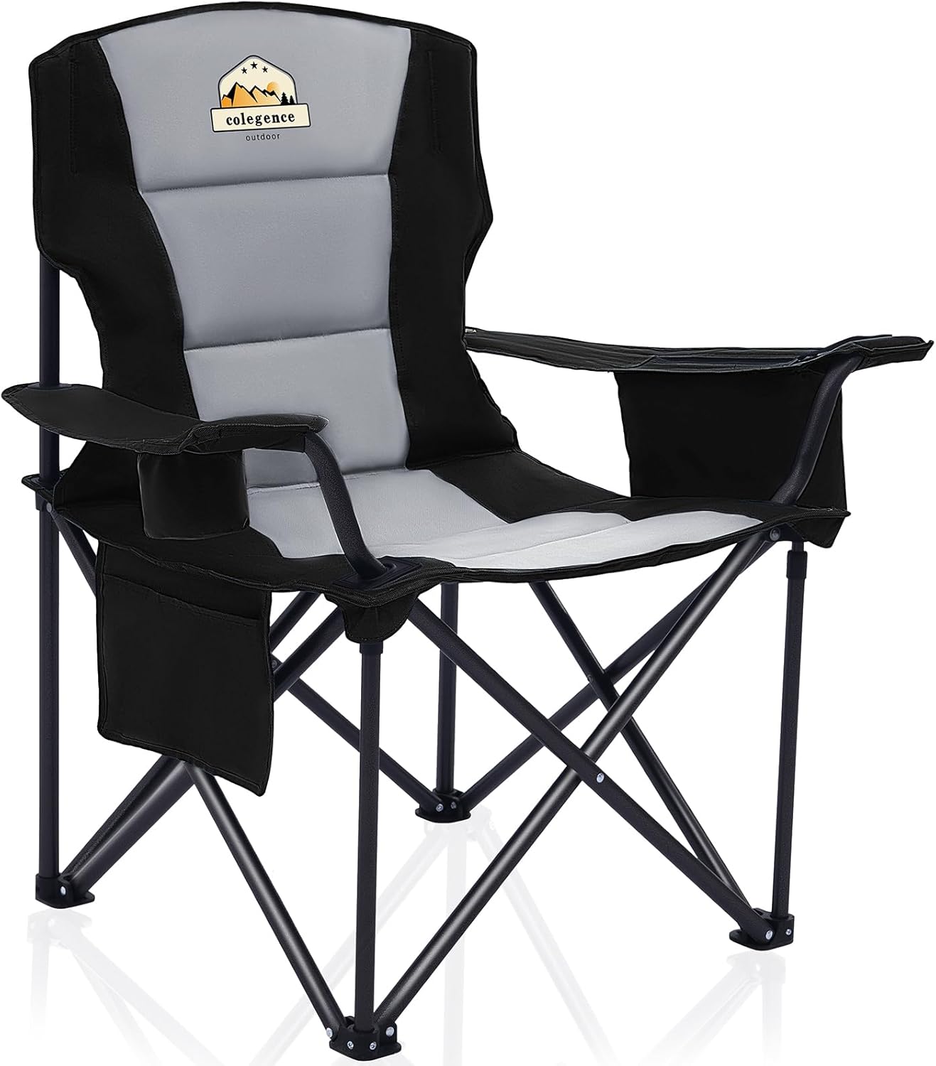 Silla camping plegable grande 450lbs cojín bolsa transporte