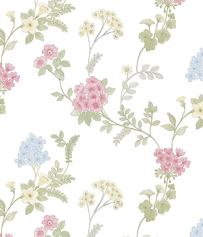 Papel tapiz autoadhesivo floral rosa 16.9x118.1pulg