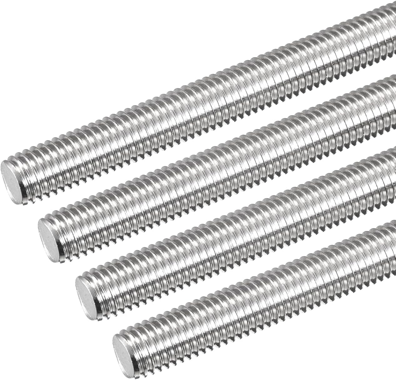 Varilla roscada M12 x 6.299pulg 304 acero inox set 4
