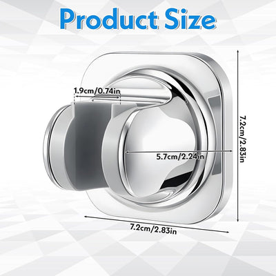 Soporte cabezal ducha adhesivo ajustable para baño plateado