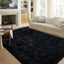 Alfombra negra 5x8ft suave antiderrap para sala dormitorio