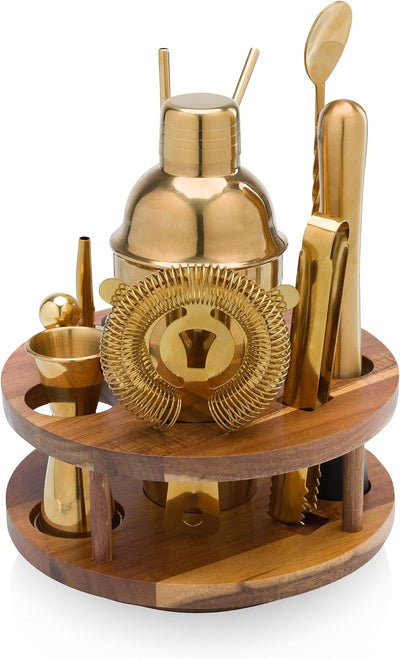 Carrusel Juego 13 Pzas Herramientas Barra Madera Acacia Oro