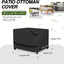 Funda otomana patio impermeable 28x24x18" color negro