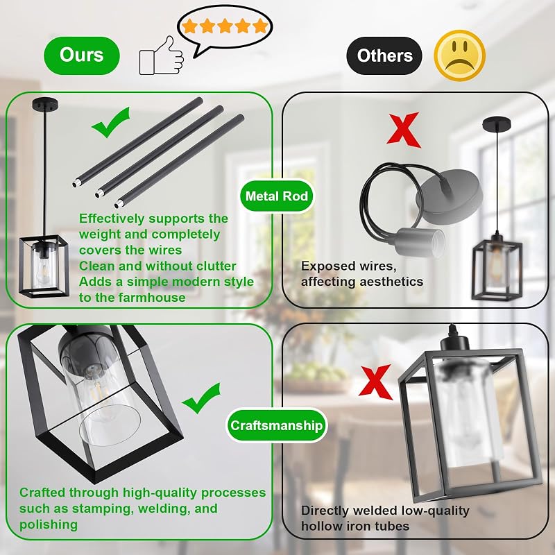2 Lámparas colgantes isla cocina negro ajustable metal transparente