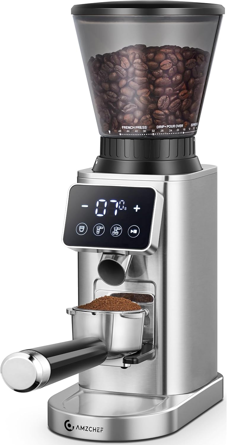 Molinillo café doméstico con LED 24 ajustes molienda precisa
