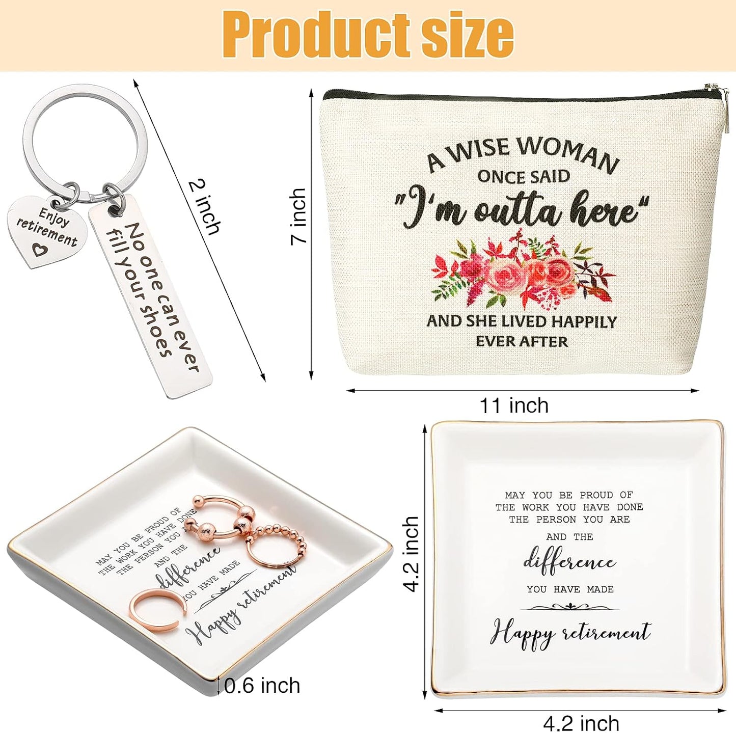 Bandeja joyería, bolsa maquillaje y llavero regalo mujer