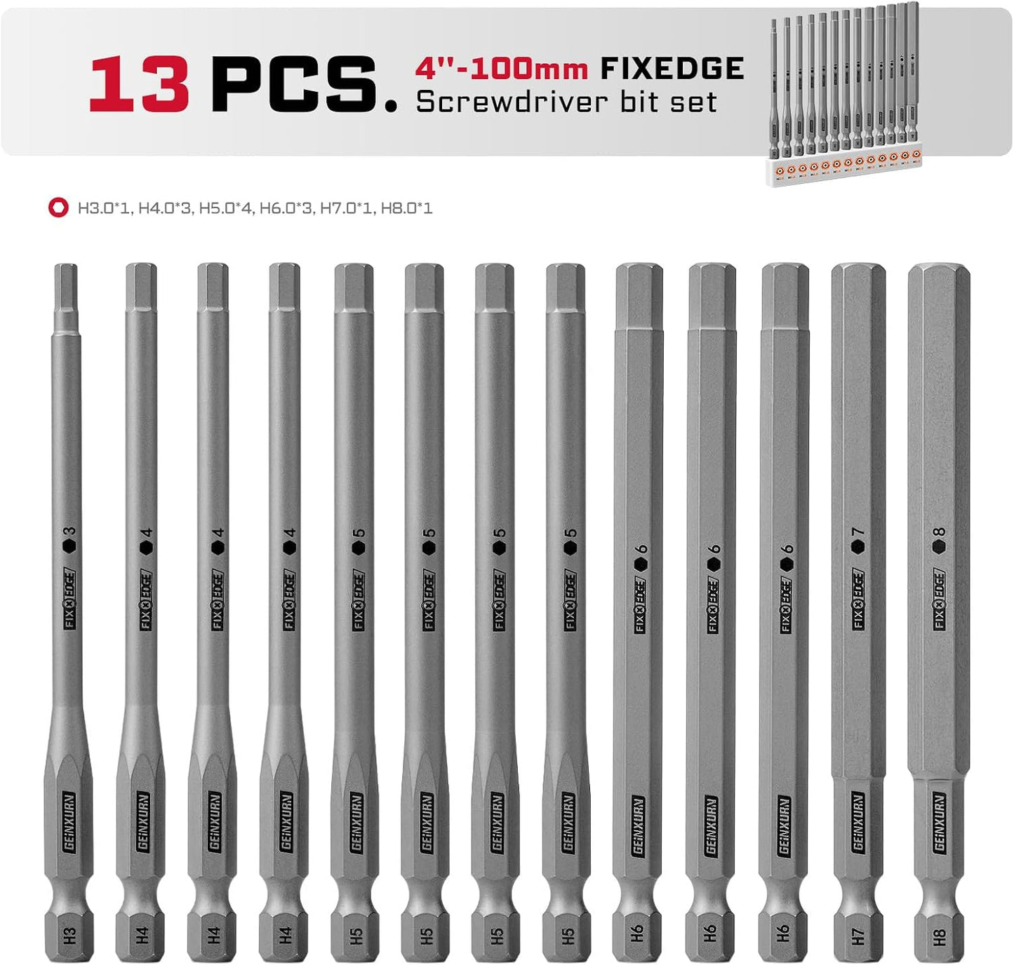 Set 13 Puntas Destornillador Filo Fijo 4pulg Aleación Magnética
