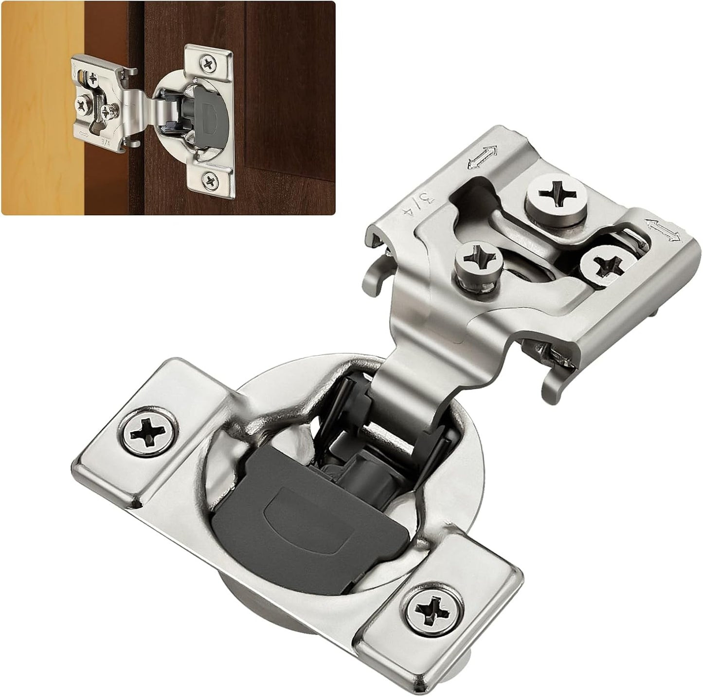 2 Pack Bisagras 3/4" Acero Inox Níquel Satinado