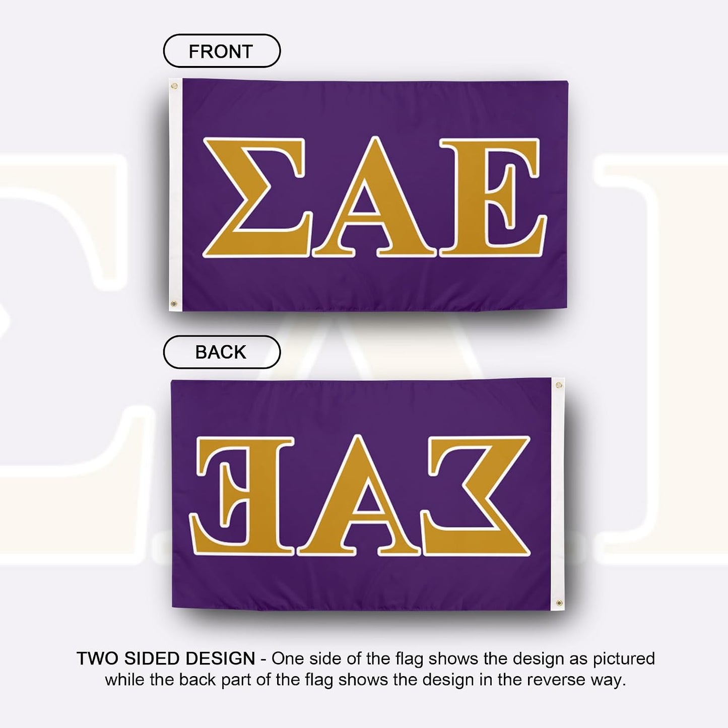 Bandera SAE griega 3x5ft fraternidad Sigma Alpha Epsilon