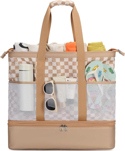 Bolsa playa mujer impermeable con enfriador 9 bolsillos