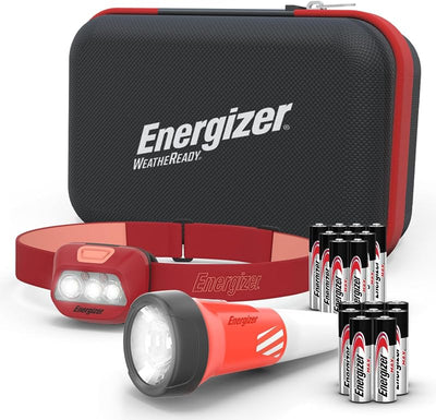 Kit corte energía linterna LED 2en1 IPX4 baterías AA AAA