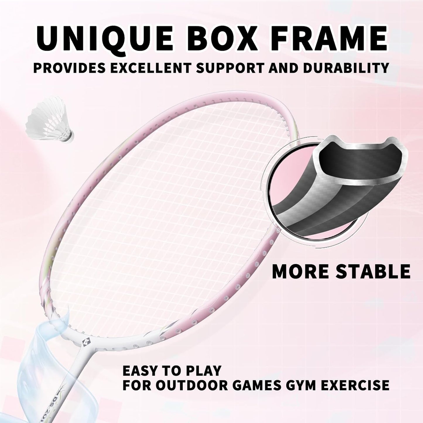 Raqueta Badminton 4U Carbon Fiber para Mujer y Hombre DS201