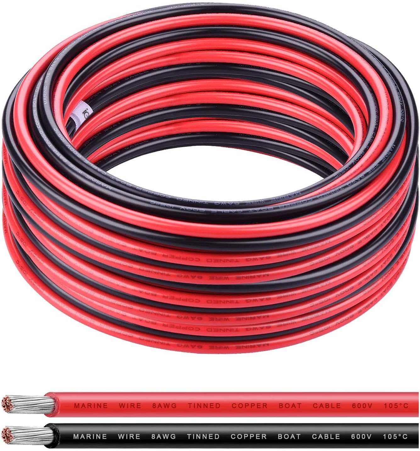 Cable cobre estañado 8 AWG 2 conductores panel solar