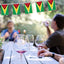Banderín Guyana 32ft con 30 mini banderines rayas fiesta