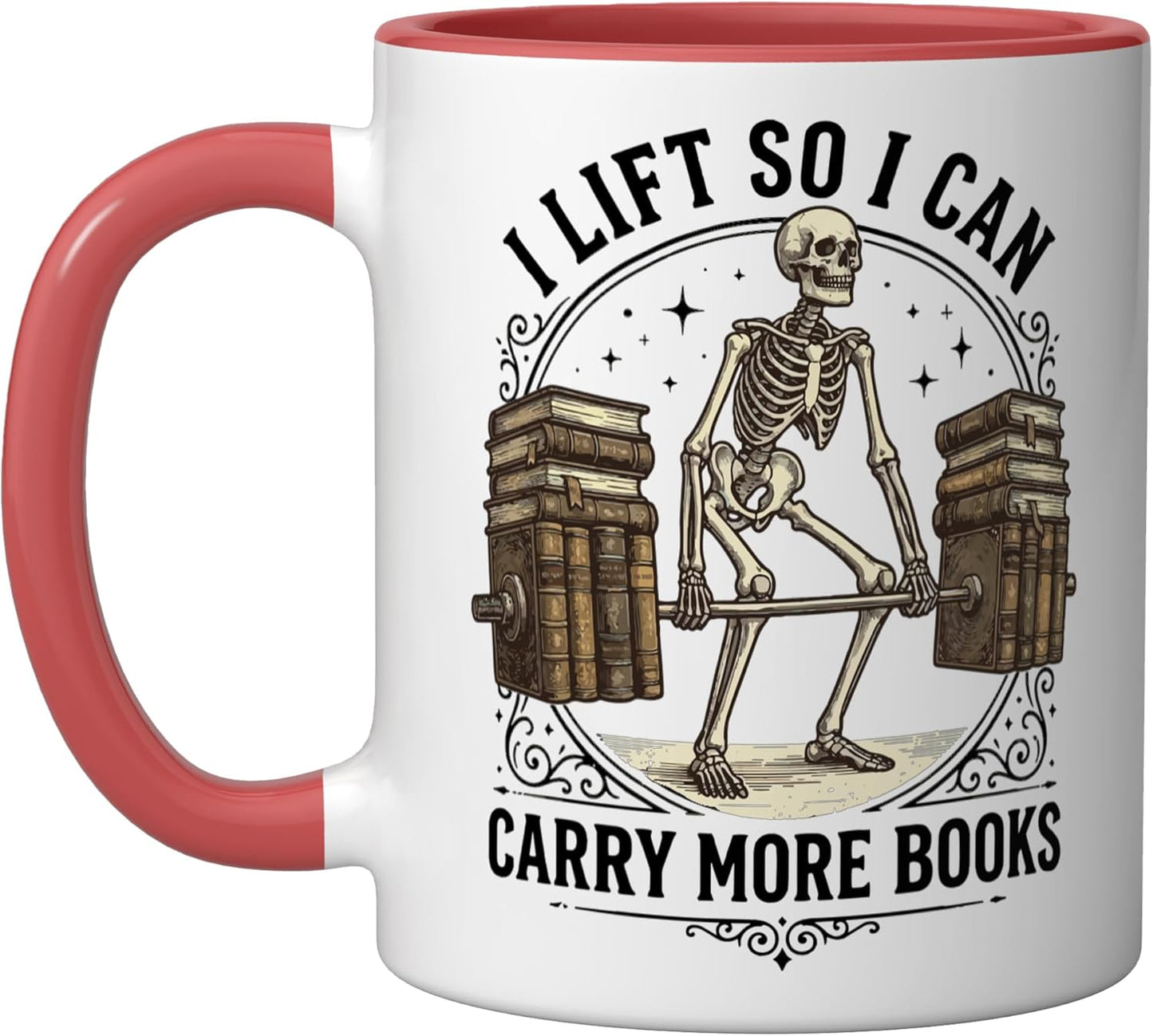 Taza Cerámica para Libros Roja/Blanca