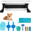 Kit baño perro bañera plegable cepillo champú toalla