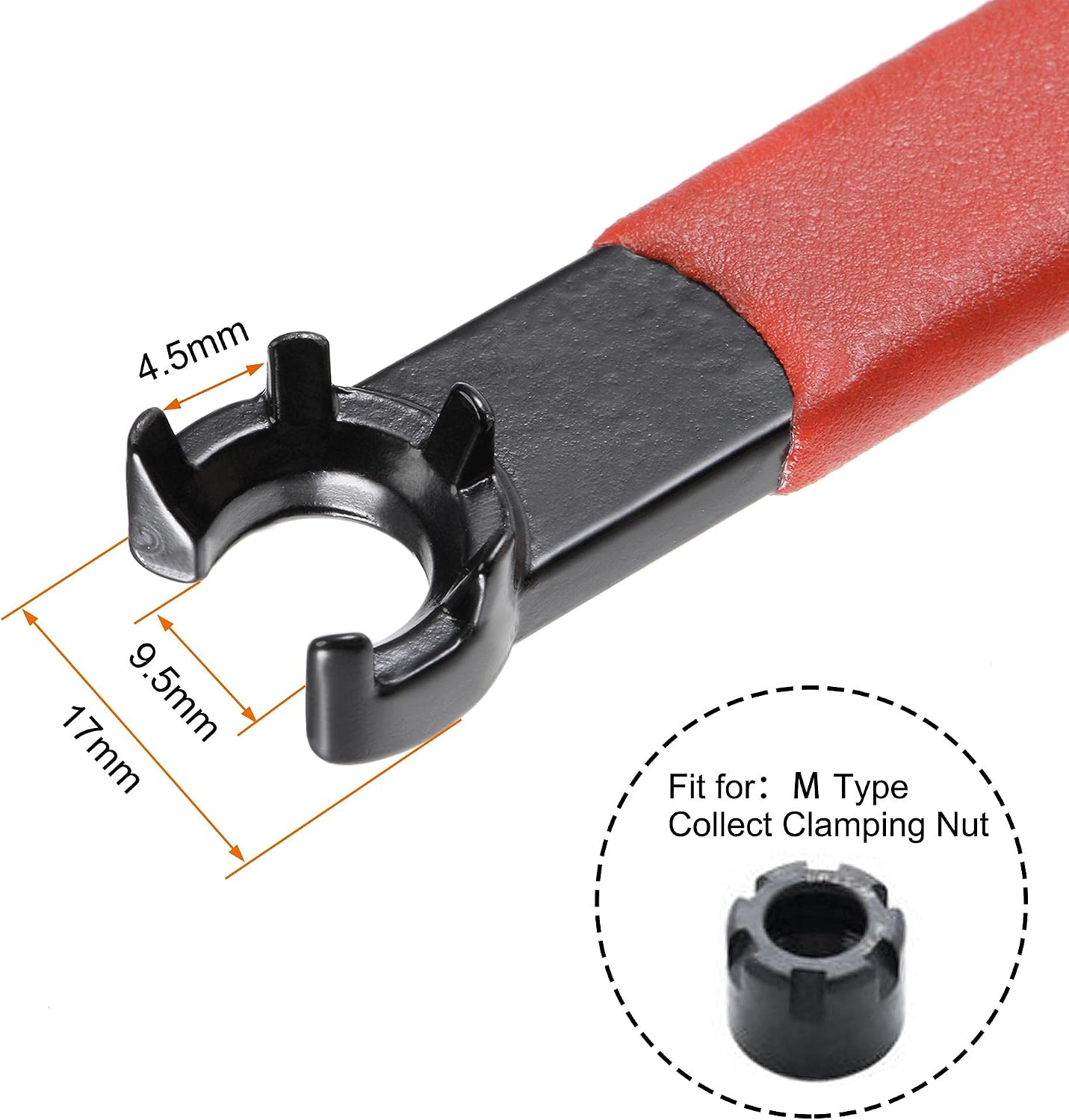 Llave inglesa ER11M con mango antiderrap rojo 2pzas