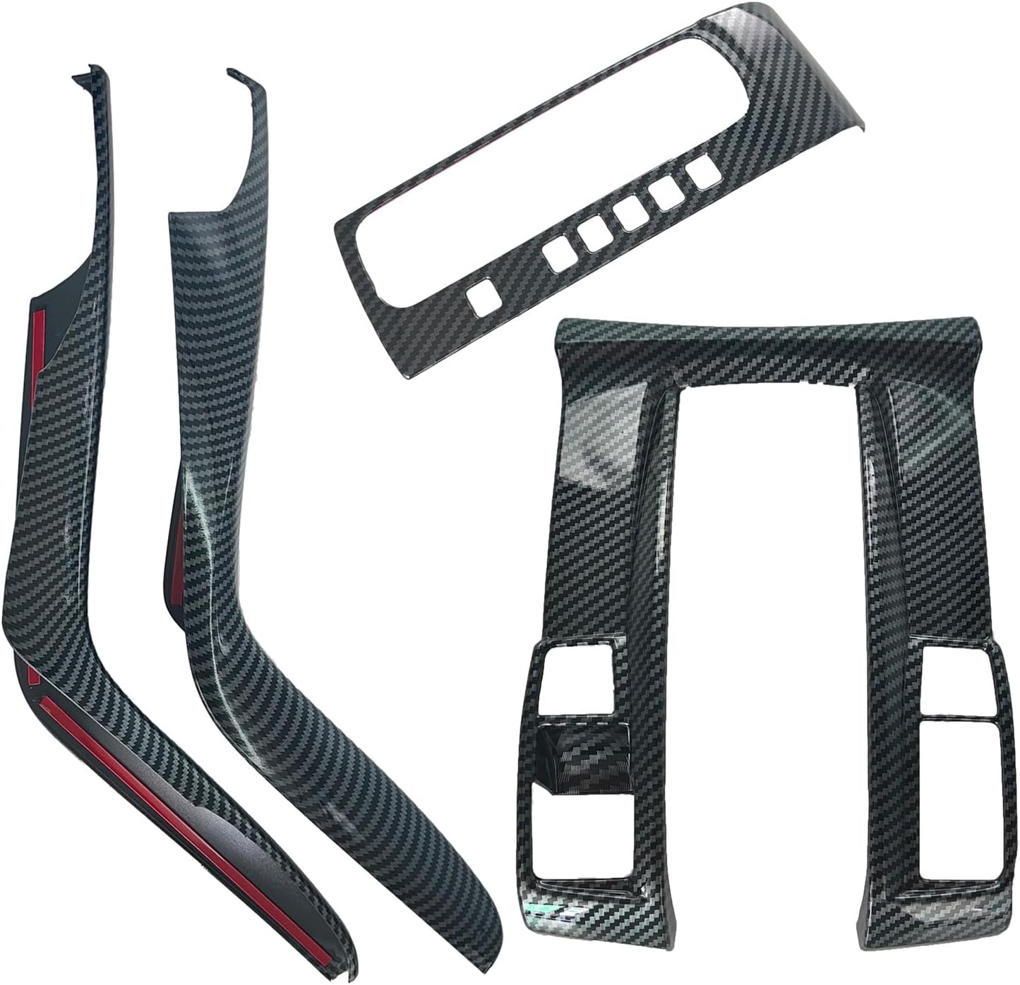 Cubierta consola ABS fibra carbono Honda Civic 16-21 4 Pzas