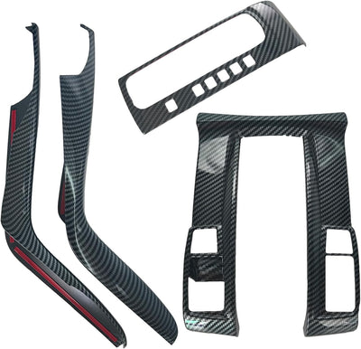 Cubierta consola ABS fibra carbono Honda Civic 16-21 4 Pzas