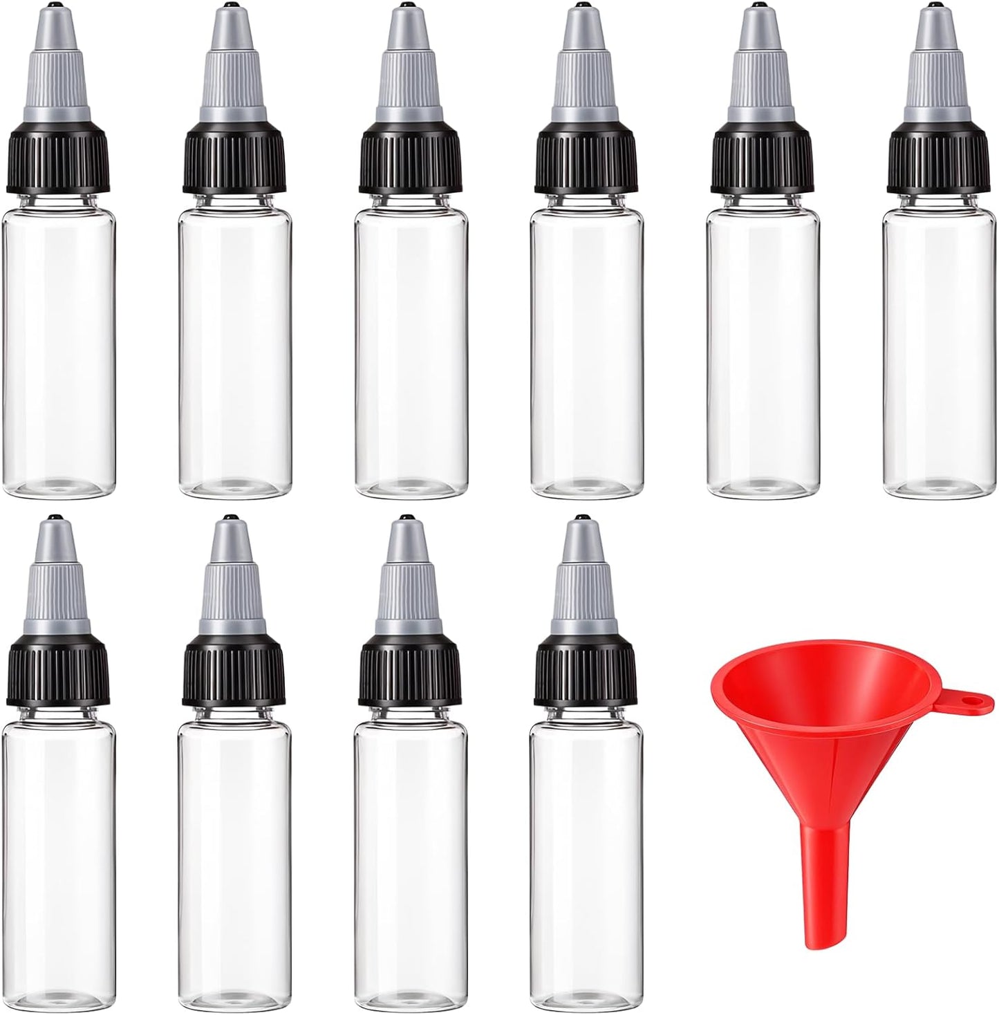 10 botellas dispensadoras plástico 0.85 oz con tapa giratoria para manualidades y hogar