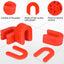 Espaciadores azulejos 1/8pulg plástico U 400uds rojo