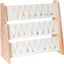 Soporte 3 niveles madera terciopelo blanco para joyas