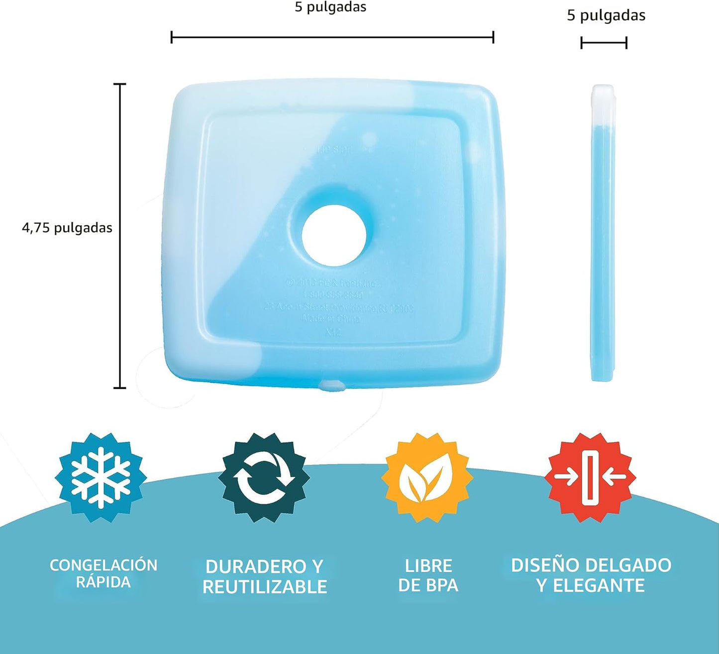 Bolsas hielo reutilizables set 4 multicolor