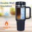 4 Vases 40oz con asa tapa abatible popote aislado negro