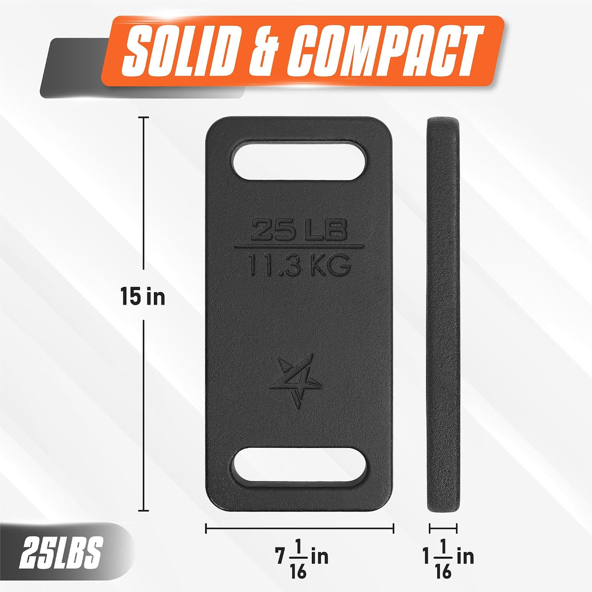 Placa peso hierro fundido para mochila entrenamiento