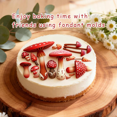 Molde de silicona de hongos 3D para fondant y decoración de pasteles