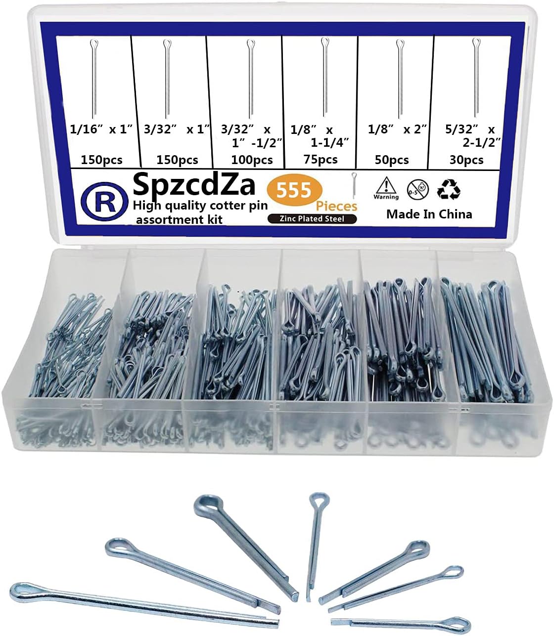 Kit pasadores chaveta acero 555 pzas mecánica automotriz