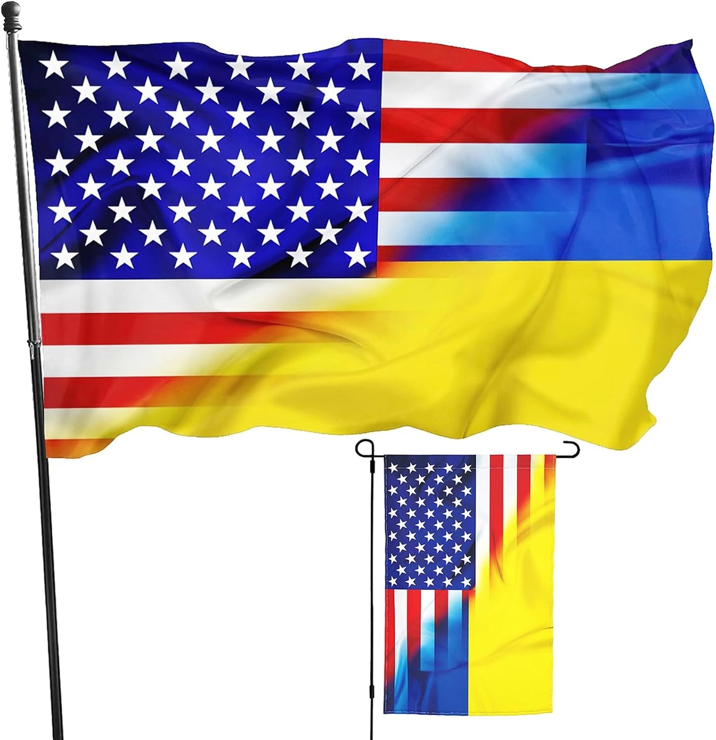 Bandera Ucrania 3x5ft doble cara 12x18" 3 capas