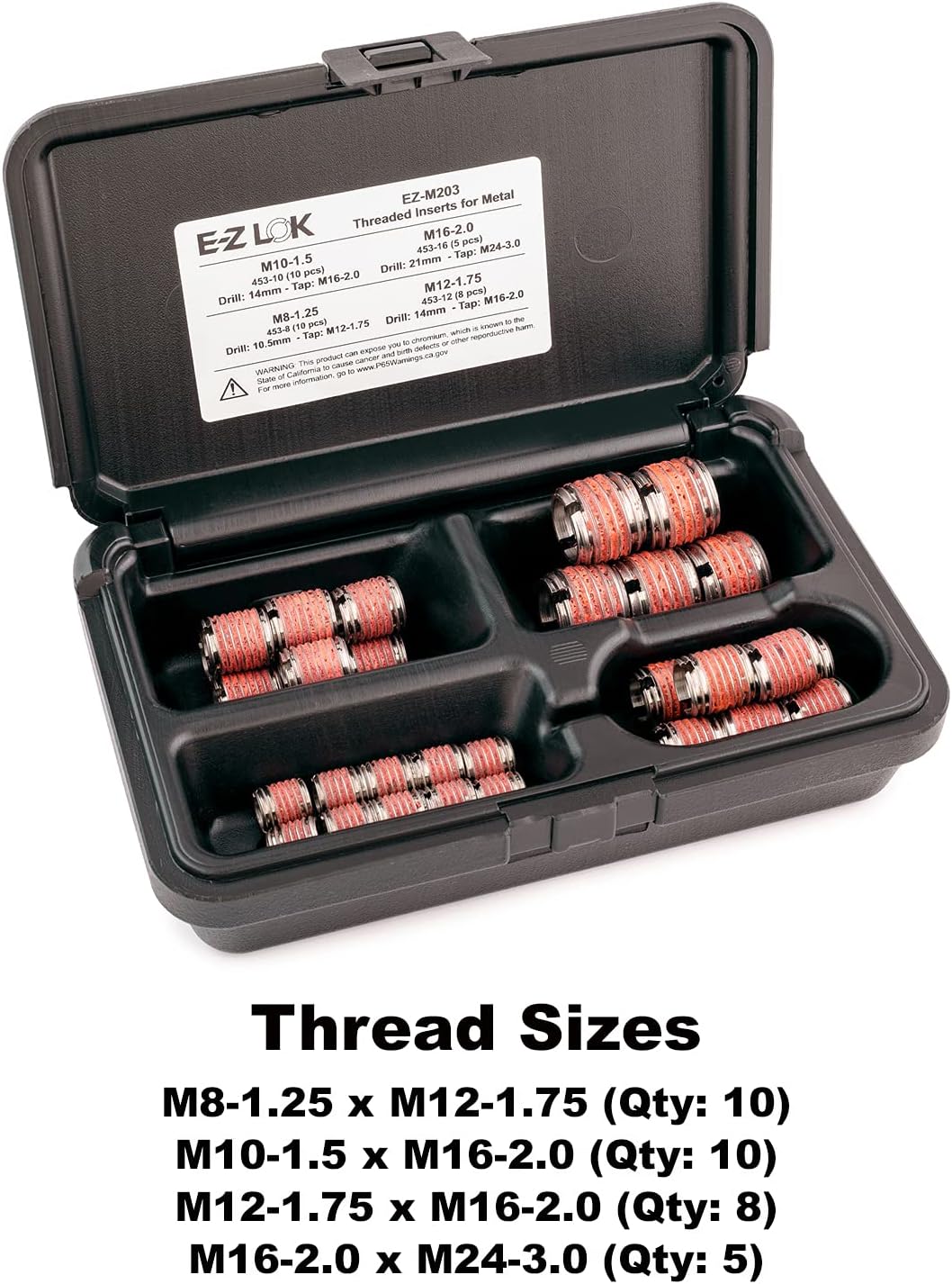 Insertos roscados acero inox M8 M10 M12 M16